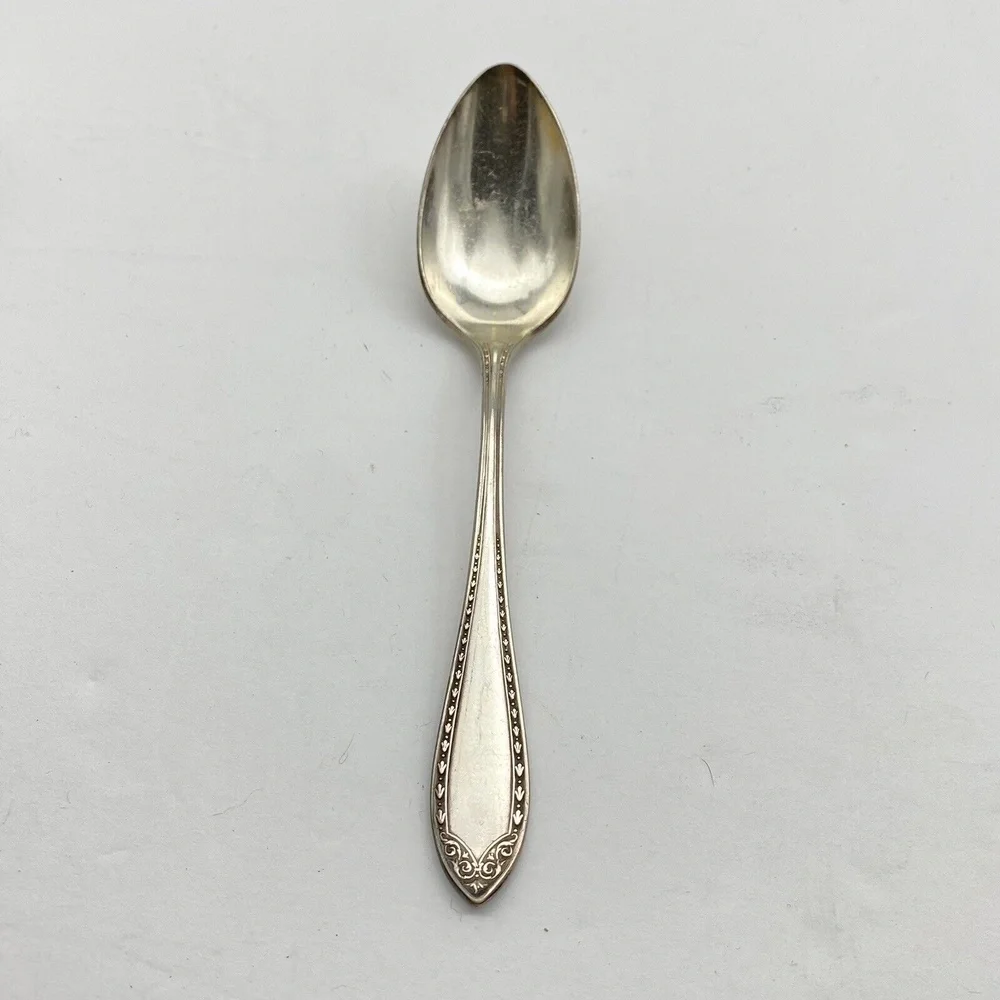 Antique 1910 Oneida Community Sheraton‎ Teaspoons 4 Set Silverplate VTG Ornate